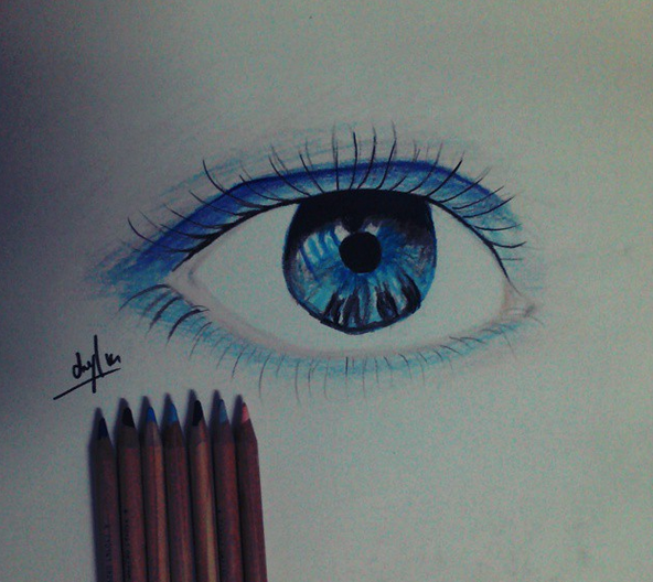 نقاشی چشم-مدادرنگی